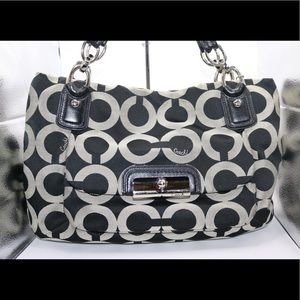 COACH Kristin Op Art Sateen satchel